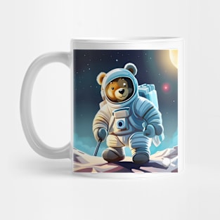 Teddy in a Space suit playing Golf on the Moon Mug